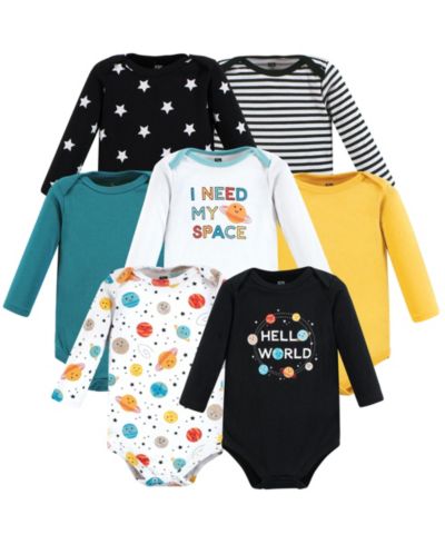 Детский многопакетный набор Hudson Baby 7 штук Cotton Long-Sleeve Bodysuits