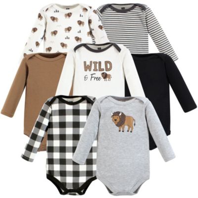Hudson Baby Baby Boys Hudson Long-Sleeve Cotton Bodysuit Collection 7-Piece Set