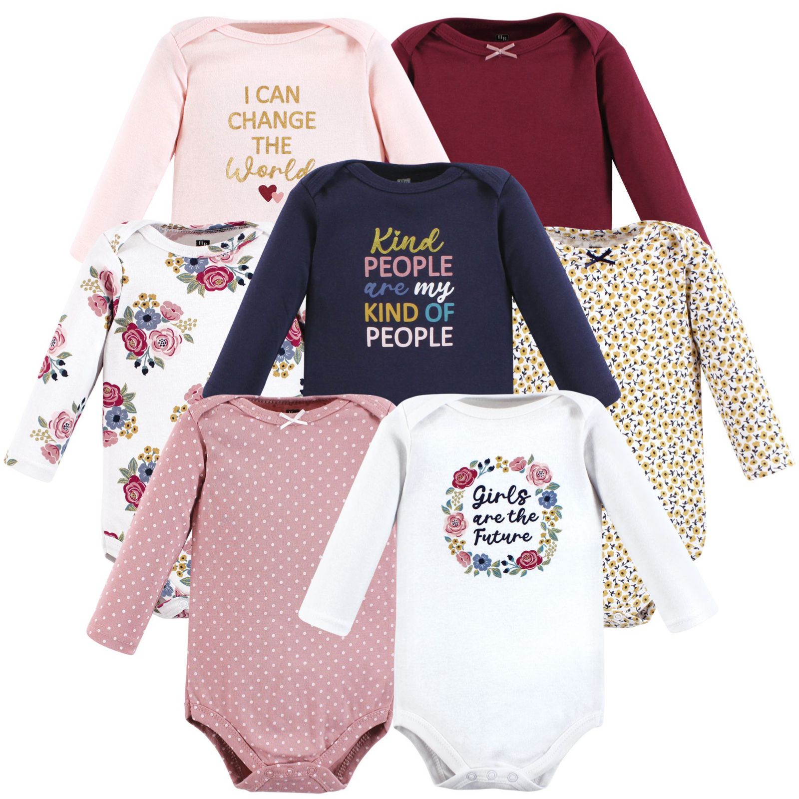Hudson Baby Детские хлопковые боди с длинным рукавом, 7 шт.