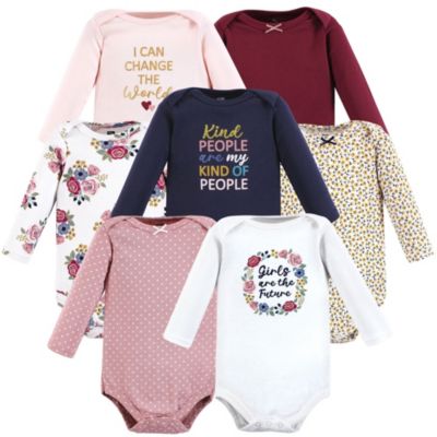 Hudson Baby Baby Girls Hudson Cotton Long-Sleeve Bodysuits 7-Pack