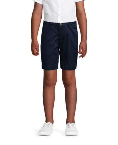 Lands' End Big Girls School Uniform Slim Plain Front Blend Chino Shorts