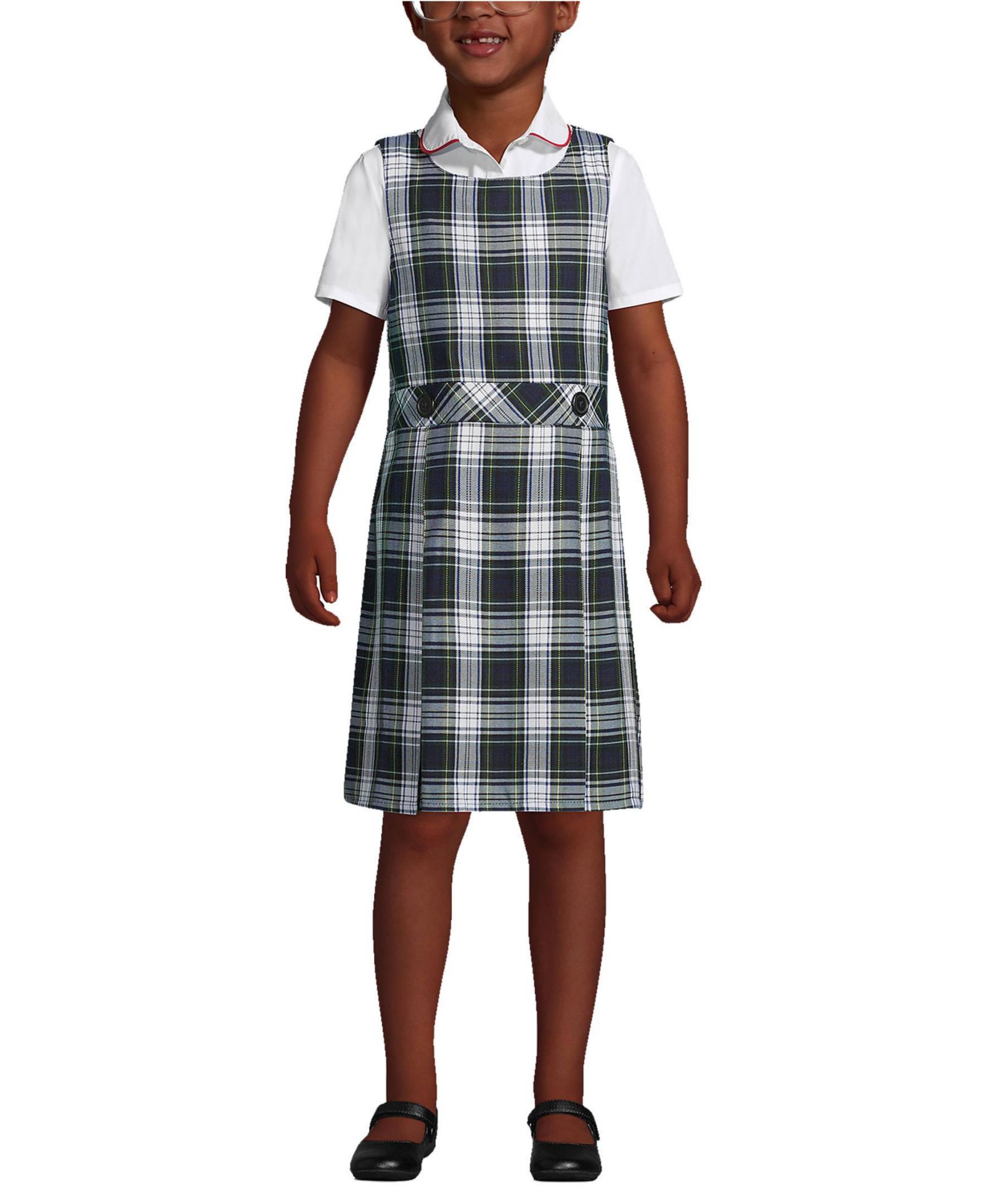 Детская школьная форма Lands' End Plus Plaid Jumper Dress Top of Knee