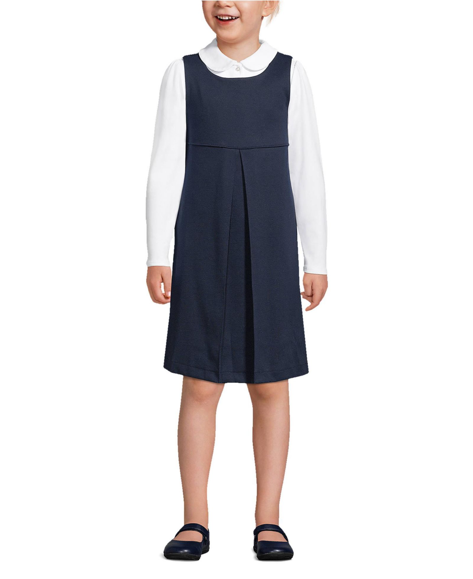 Детское платье Lands' End Big Girls Ponte Pleat Jumper Top of Knee
