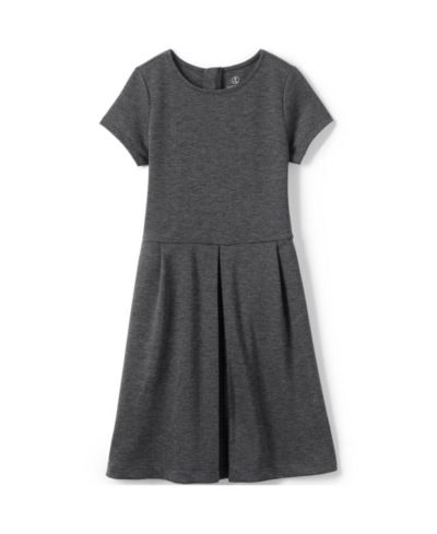 Lands' End School Uniform Girls Short Sleeve Ponte Dress Top of Knee