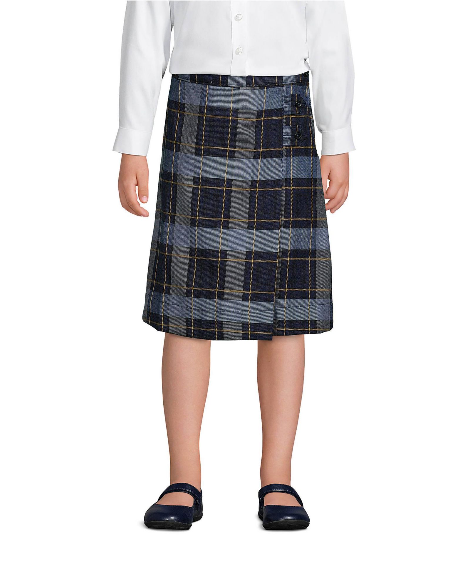 Детская школьная юбка в клетку A-line Plus от Lands' End