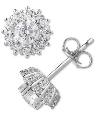 Серьги-гвоздики TruMiracle® Diamond Halo (1 ct. t.w.) из белого золота 14k