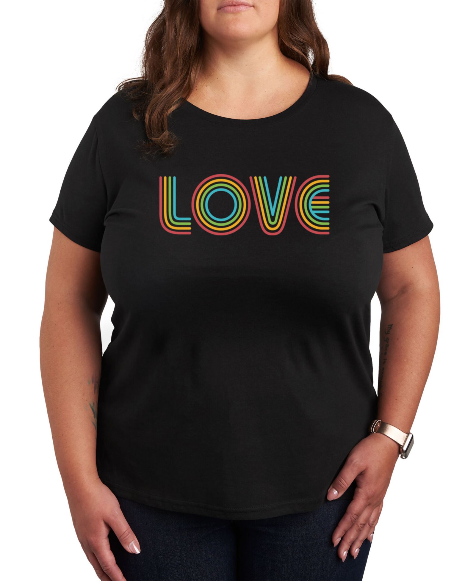 Hybrid Apparel модные узкие брюки Plus Size с принтом Pride Love