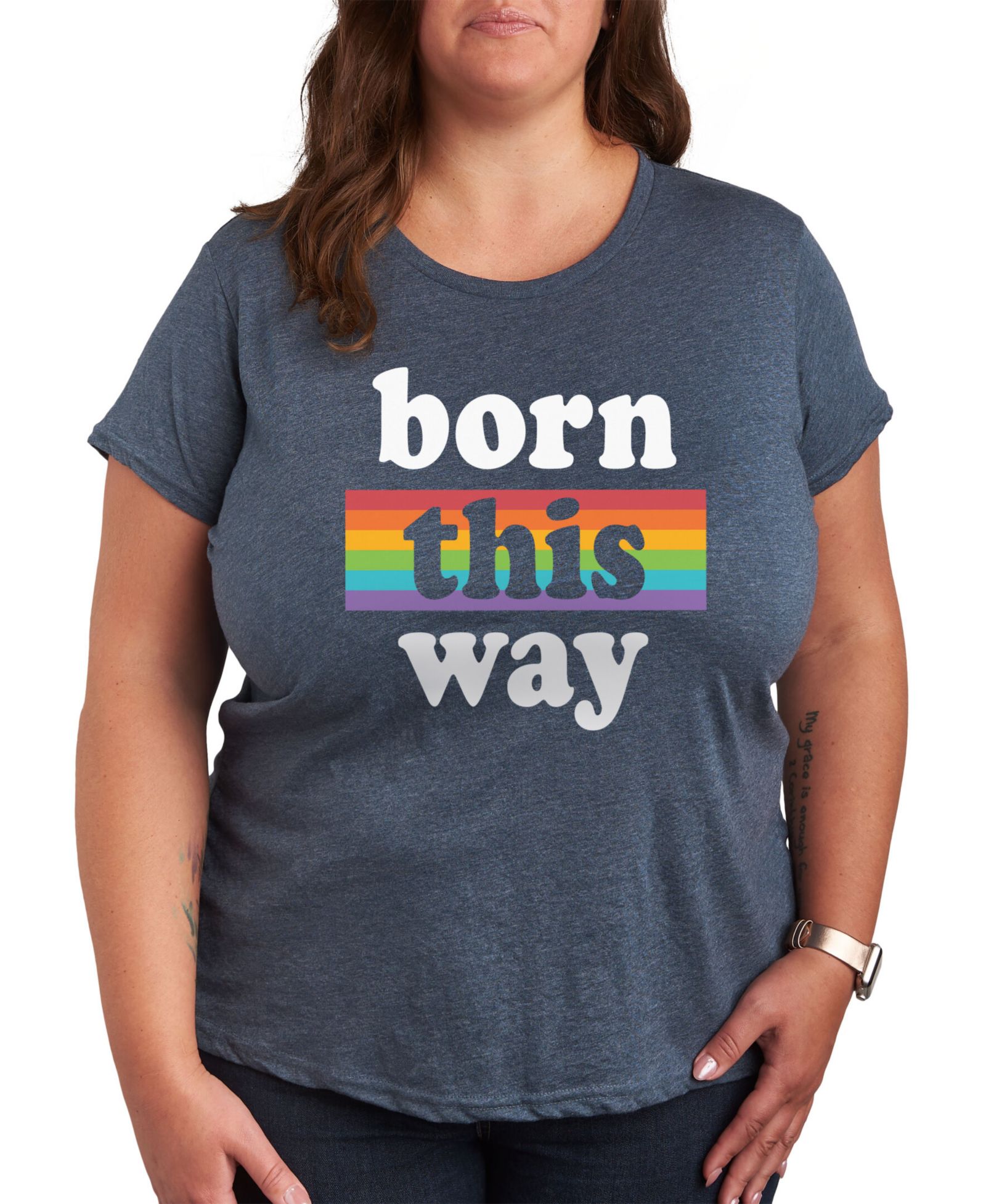 Hybrid Apparel Женский T-shirt Pride Born This Way Plus Size