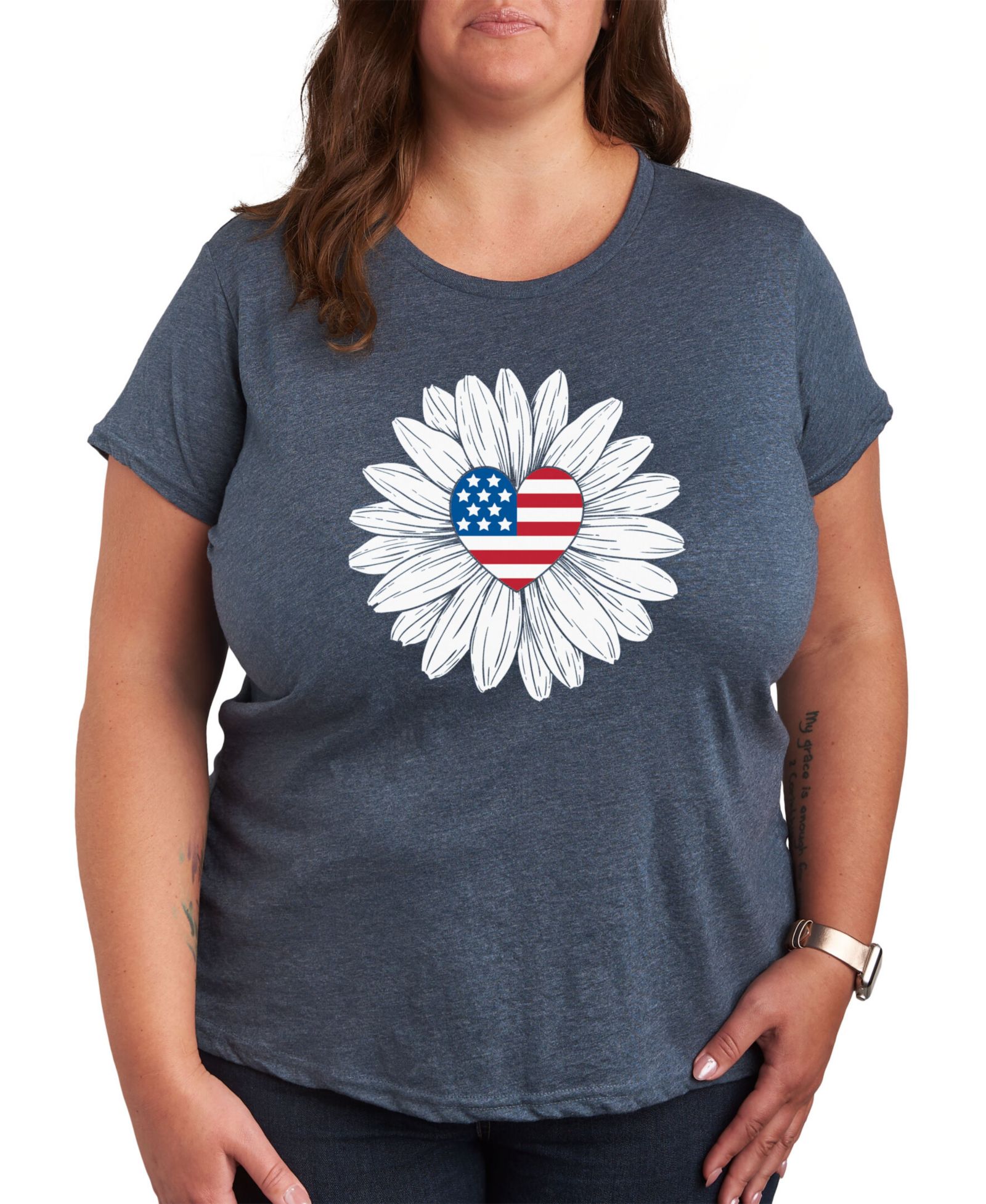Hybrid Apparel футболка с графическим принтом Flower Flag, Plus Size