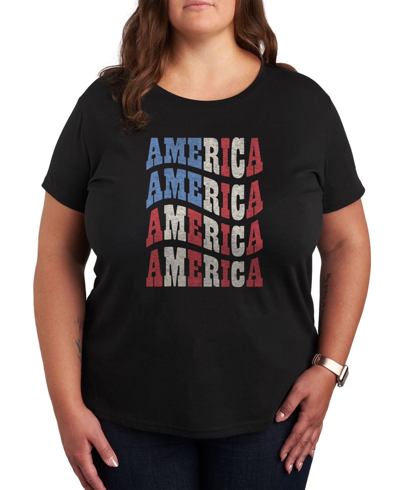 Футболка Hybrid Apparel Trendy Plus Size America Graphic