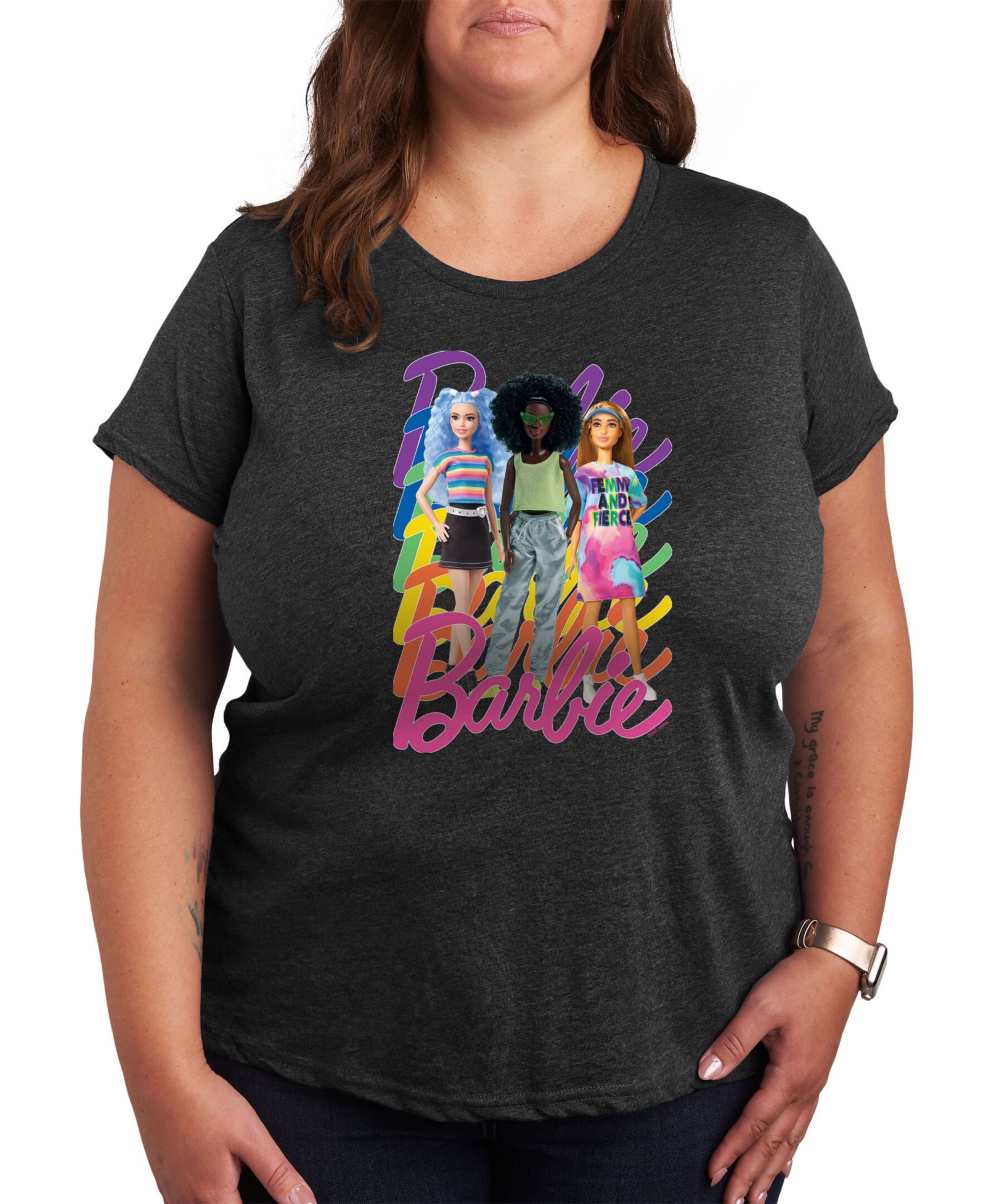 Женская футболка Hybrid Apparel Barbie Pride с графическим принтом, Plus Size