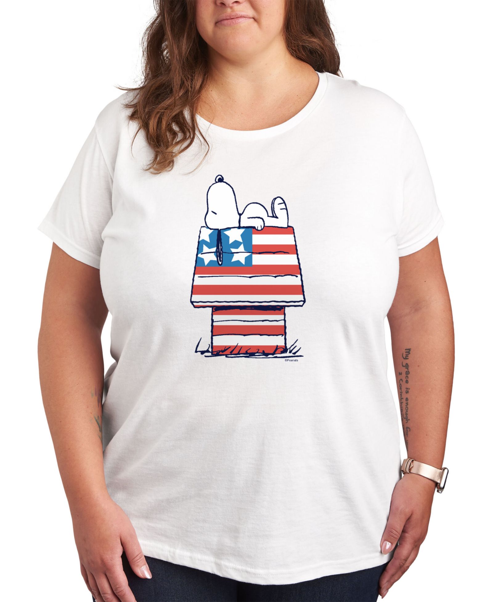 Hybrid Apparel Футболка Peanuts Snoopy 4th of July, Plus Size
