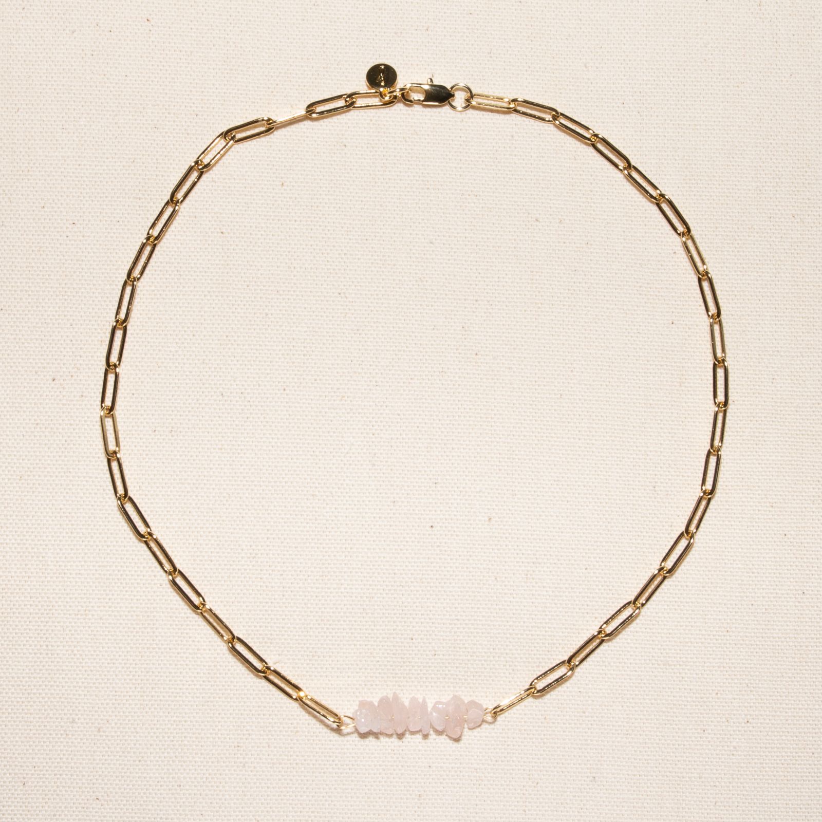 Ожерелье Joey Baby 18K Gold Plated с розовым кварцем Sandrine 17" для женщин