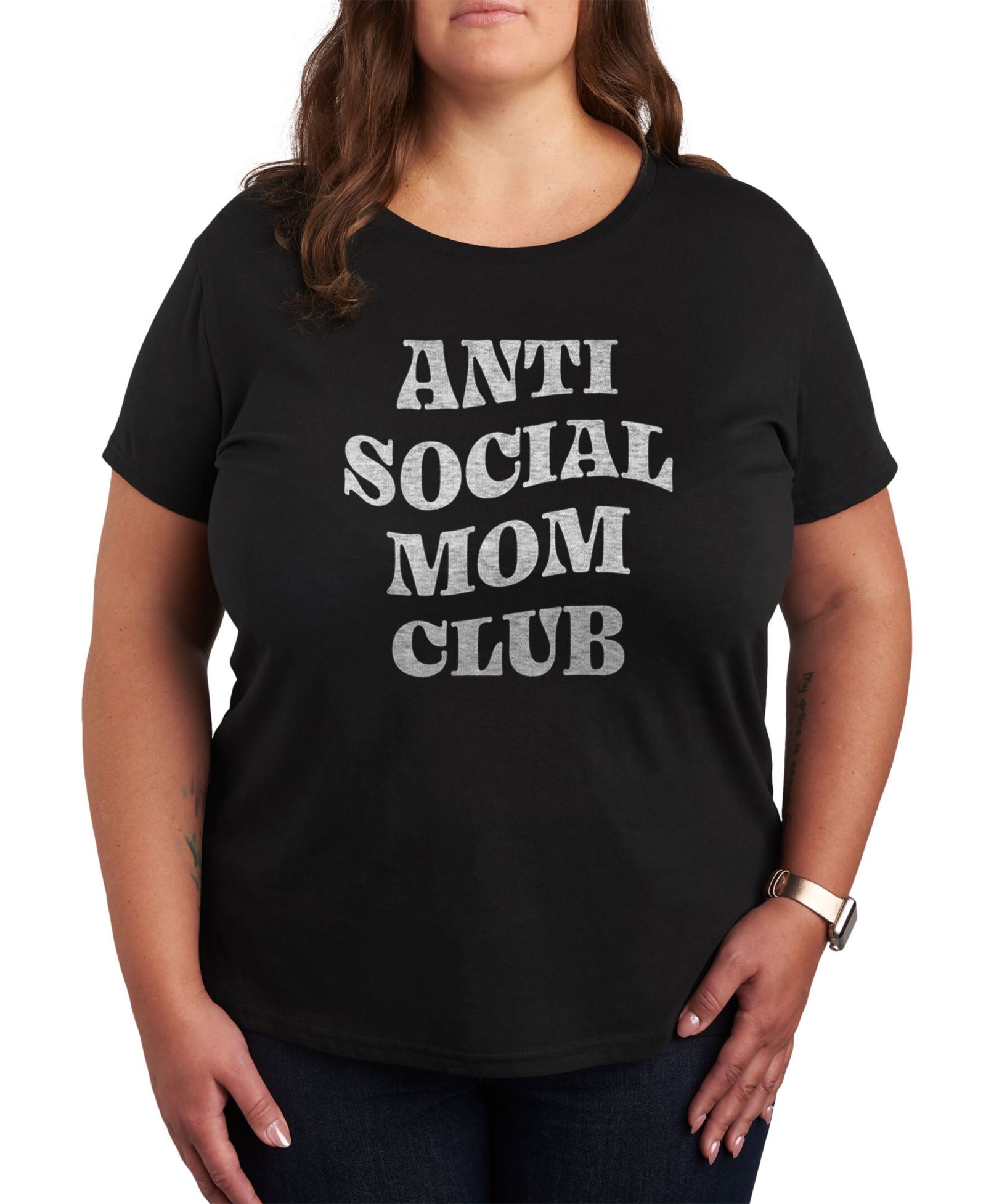 Футболка Hybrid Apparel Trendy Plus Size Anti-Social Mom Club с графическим принтом