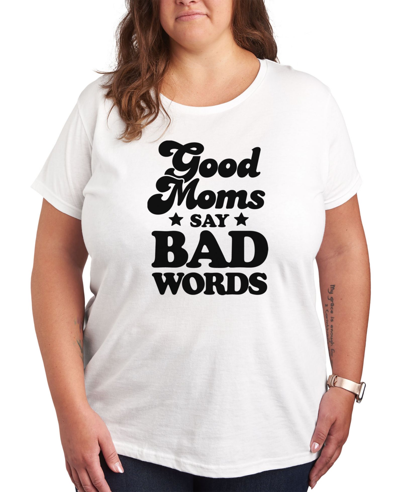 Футболка Hybrid Apparel Trendy Plus Size Good Moms Say Bad Words Graphic