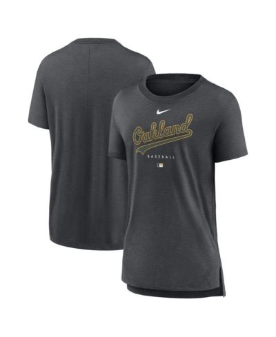 Женская футболка Nike Heather Charcoal Oakland Athletics Authentic Collection Early Work Tri-Blend