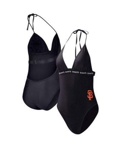 Women's G-III 4Her by Carl Banks Black San Francisco Giants Full Count One-Piece Swimsuit