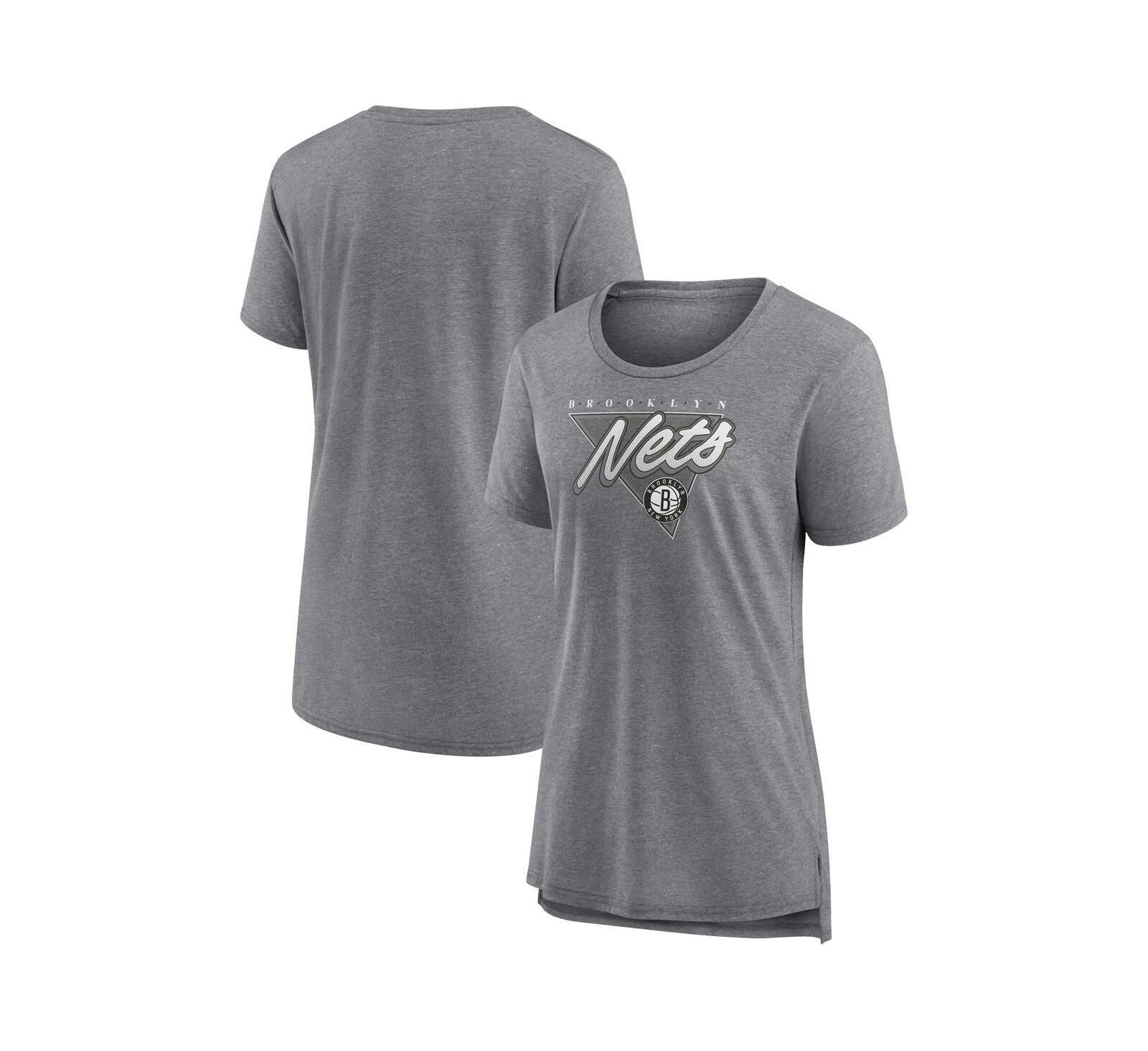 Футболка Fanatics Women's Heathered Gray Brooklyn Nets True Classics Tri-Blend
