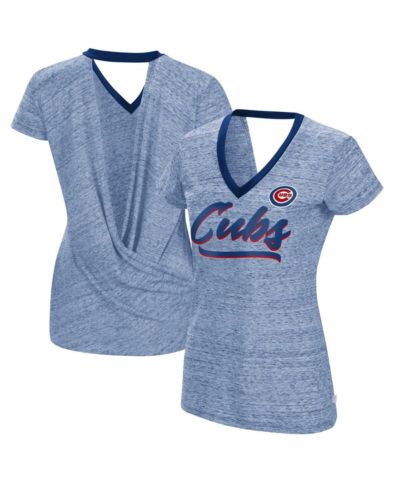 Женский V-образный T-shirt Touch Royal Chicago Cubs Halftime Back Wrap