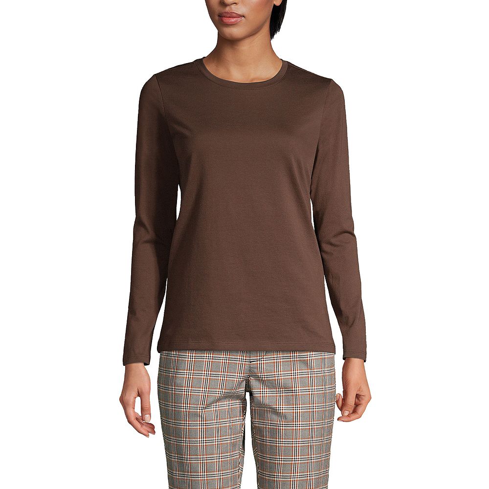 Lands' End Women's Tall Supima Cotton Long Sleeve Crewneck T-Shirt