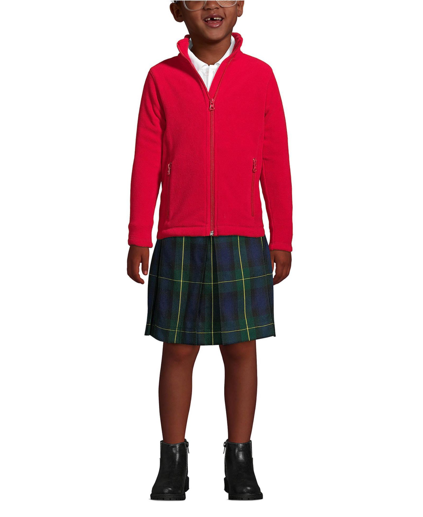 Lands' End School Uniform Kids Full-Zip Mid-Weight Fleece Jacket