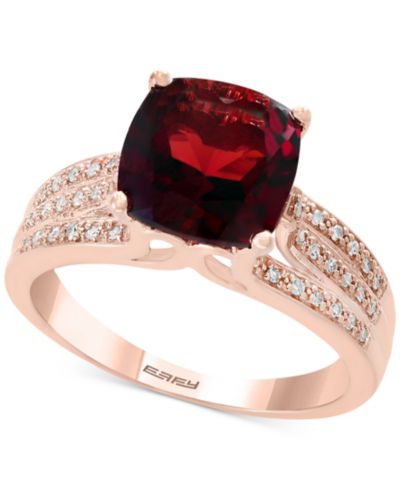 EFFY® Кольцо с гранатом (3-1/4 ct. t.w.) и бриллиантом (1/5 ct. t.w.) в 14k Rose Gold