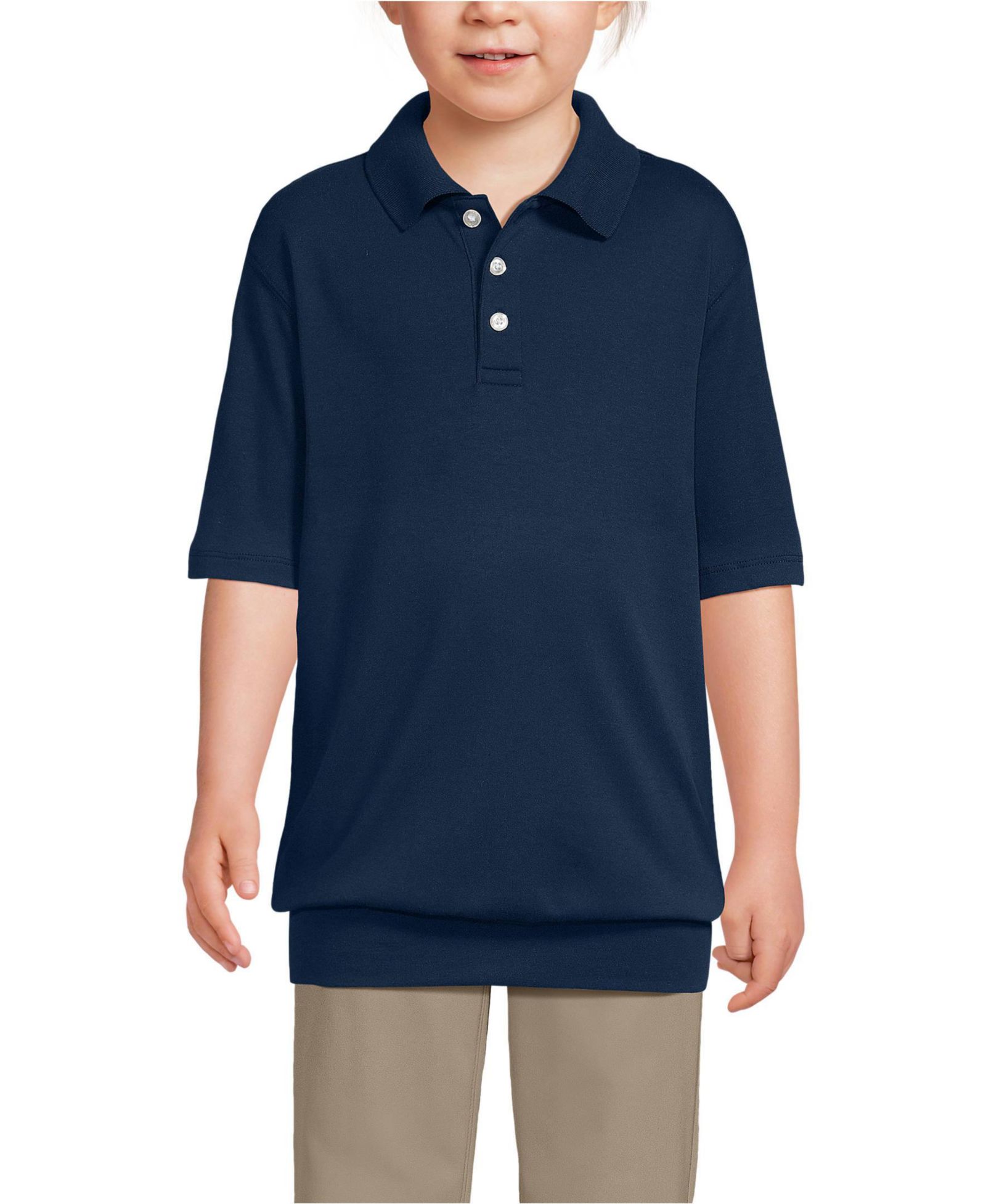 Детская поло рубашка Lands' End School Uniform с коротким рукавом