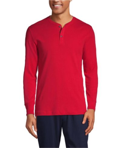Мужская трикотажная рубашка Henley Lands' End Big & Tall