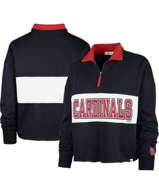 Женский кроп-топ '47 Brand Navy St. Louis Cardinals Remi Quarter-Zip