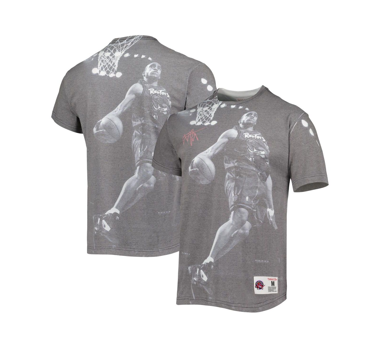 Men's Mitchell & Ness Vince Carter Heather Gray Toronto Raptors Above The Rim T-shirt