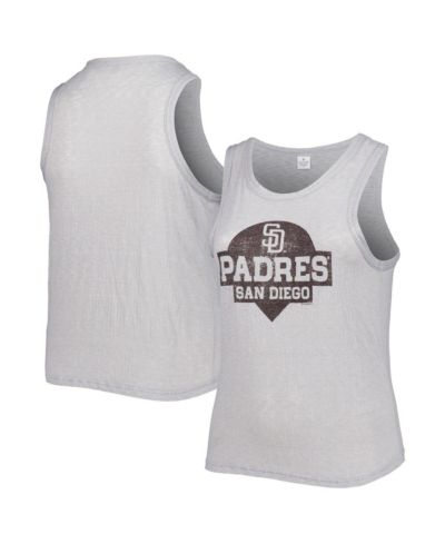 Женский топ Soft As A Grape Gray San Diego Padres Plus Size High Neck Tri-Blend