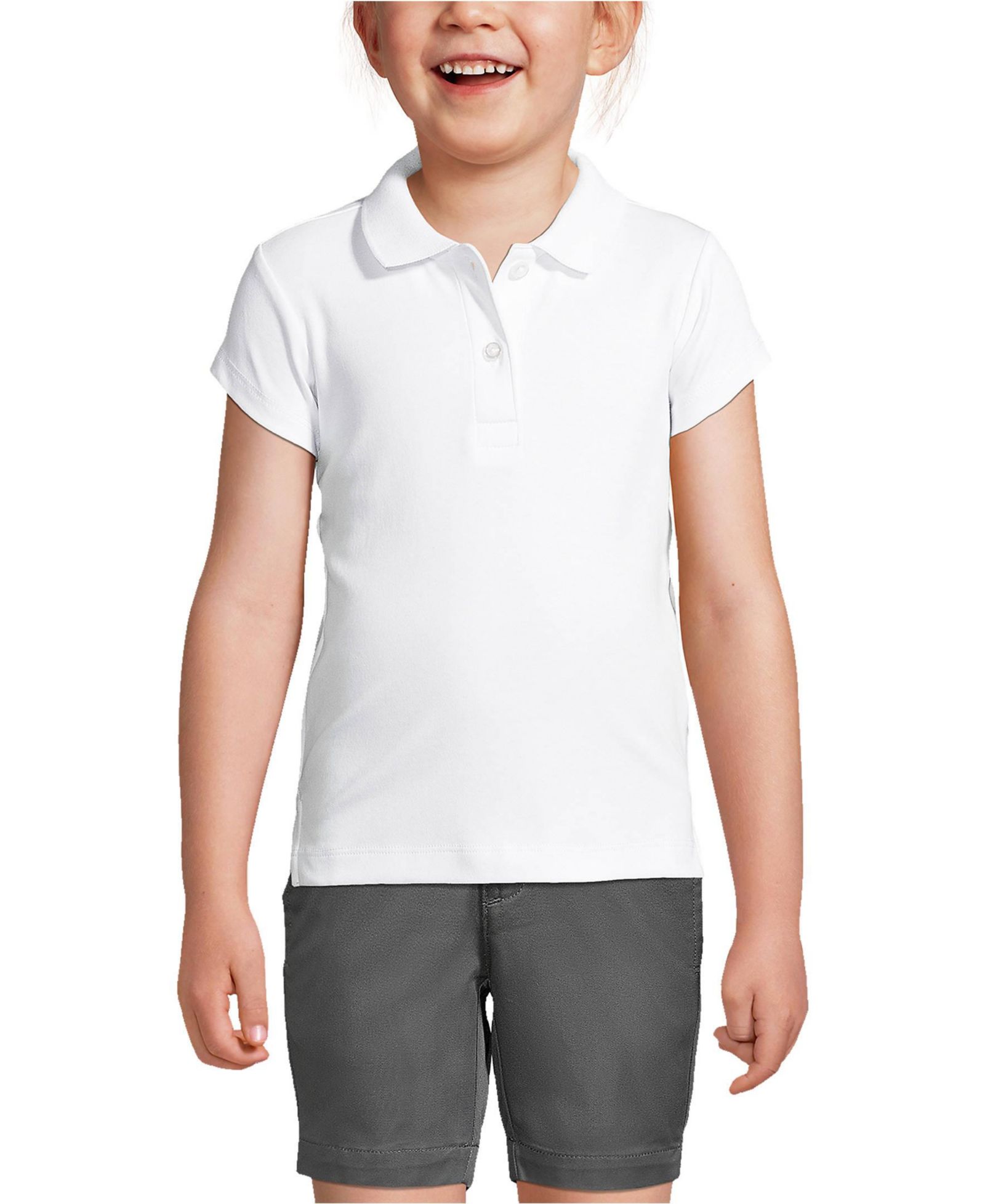 Школьная рубашка поло Lands' End Girls Short Sleeve Feminine Fit Interlock