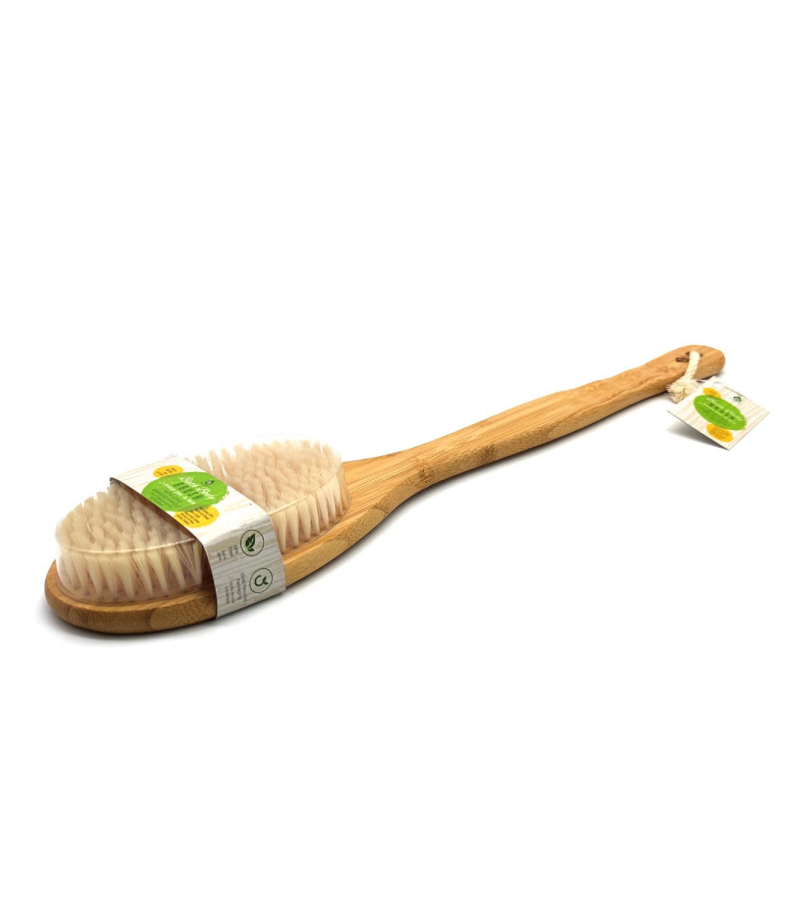 Pursonic Bath Body Brush With Long Bamboo Handle