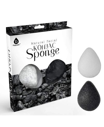 PURSONIC Natural Facial Konjac Sponge Duo Set