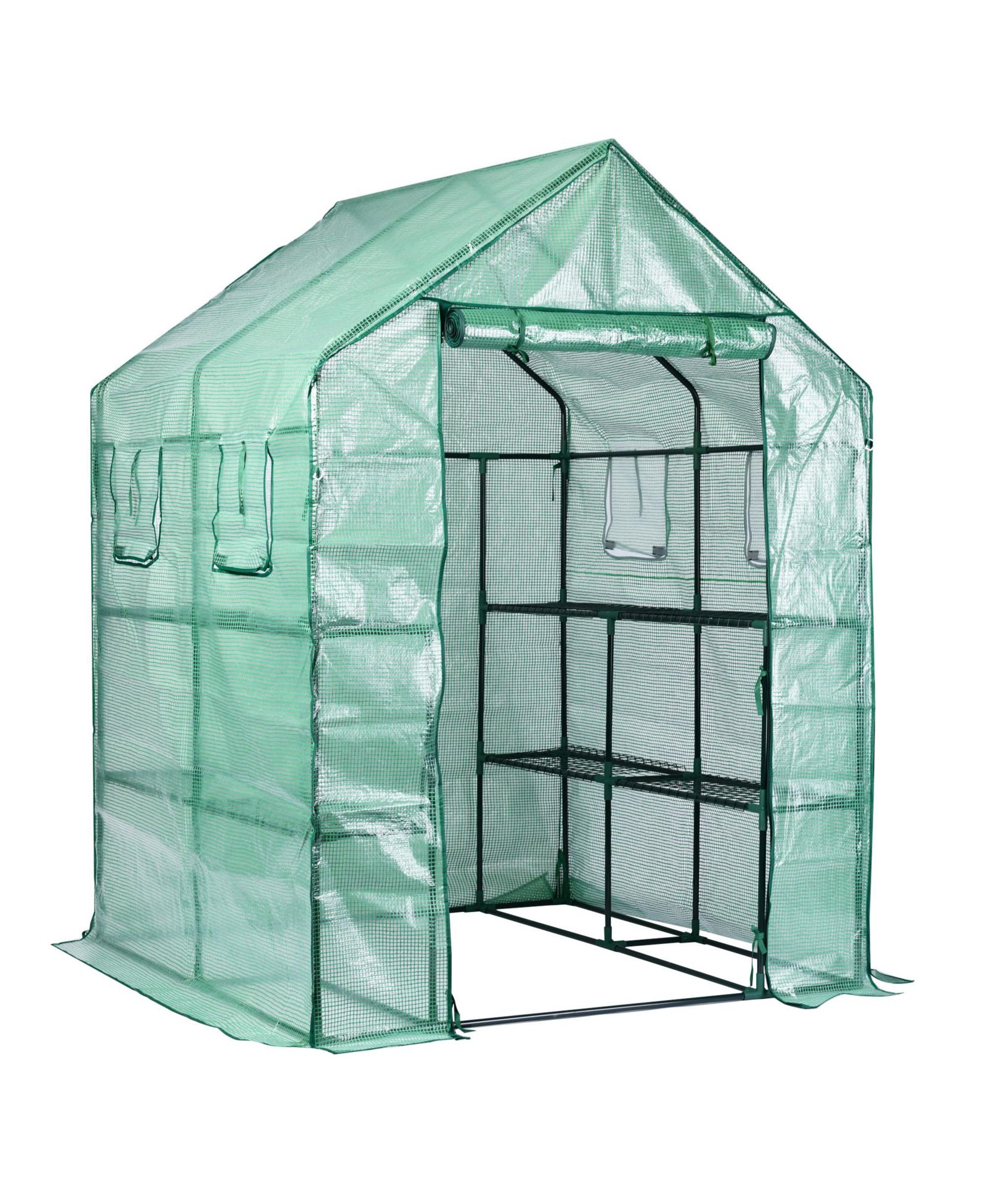 Garden Elements Personal Plastic Indoor Outdoor Standing Greenhouse For Seed Starting and Propagation, Frost Protection Green, Large, 77 x 56 x 56 In