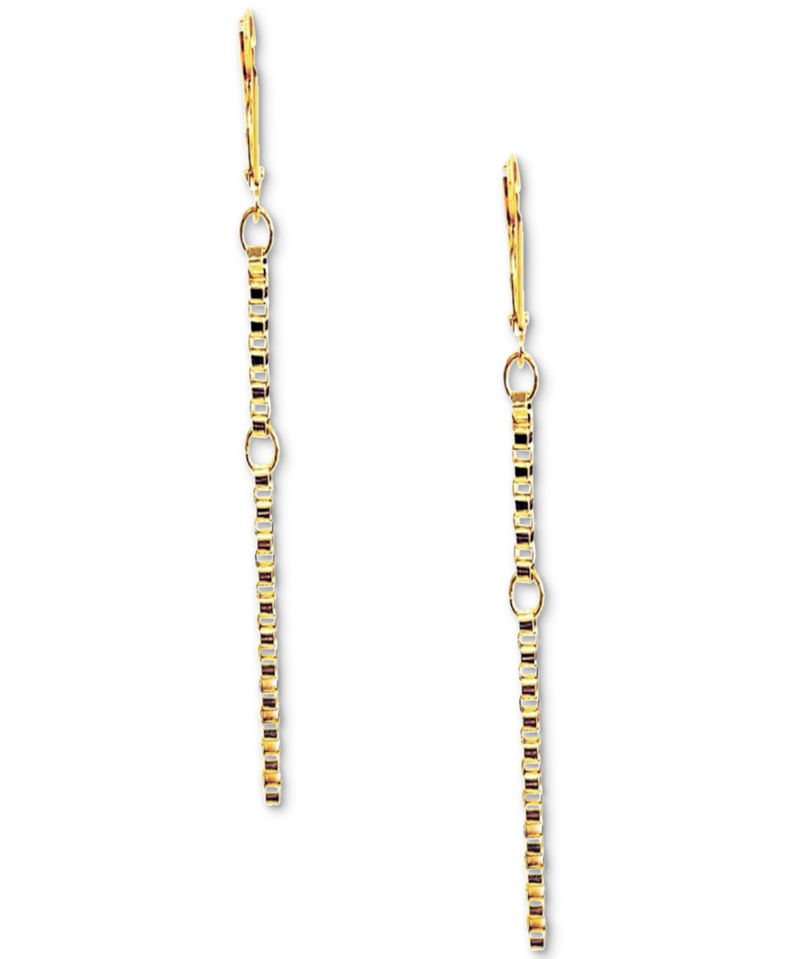 Серьги MINU Jewels Gold-Tone Box Link Chain Linear Drop