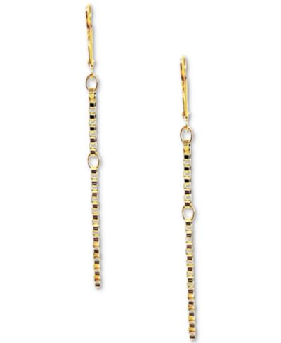 Серьги MINU Jewels Gold-Tone Box Link Chain Linear Drop