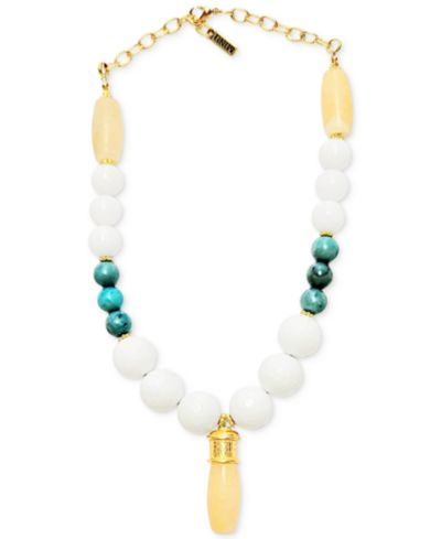 Подвеска MINU Jewels Gold-Tone Jade & Turquoise, 16" +2" extender