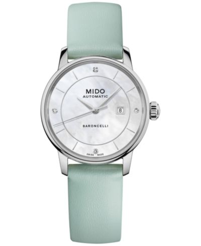 Mido Женские швейцарские автоматические часы Baroncelli с бриллиантами, 30mm