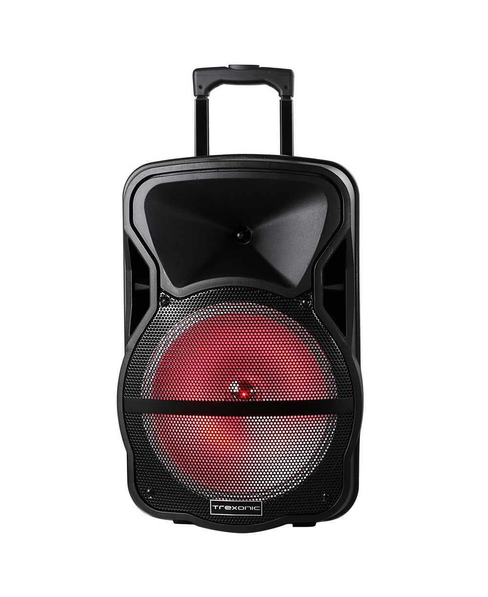 Trexonic Combination 12 Inch Bluetooth Portable Speaker and Tripod Stand with Reactive Lights, FM Radio and USB/TF Inputs