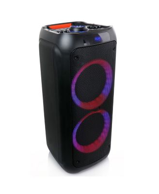 beFree Sound Dual 8 Inch Bluetooth Wireless Portable Party Speaker with Reactive Lights