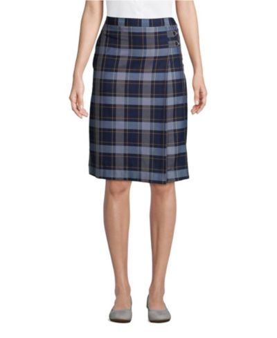 Lands' End Women's Plaid A-line Skirt Below the Knee