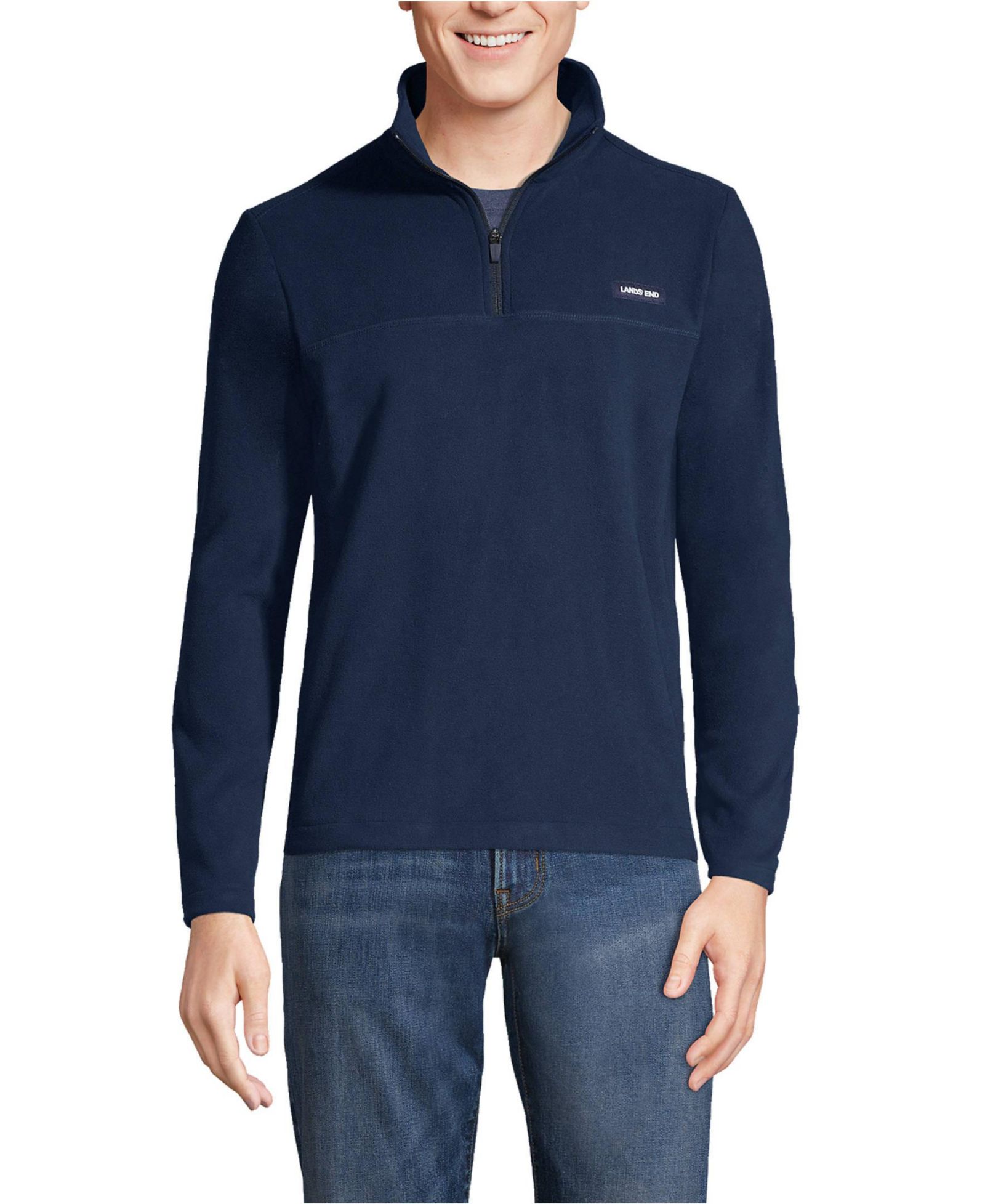 Lands' End Мужской флисовый джемпер на молнии Anyweather