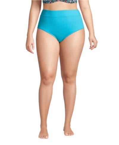Женские плавки для бикини Lands' End Plus Size с высокой талией и контролем живота