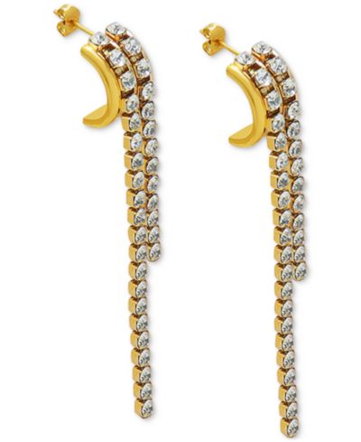 Серьги Heymaeve 18k Gold-Plated Cubic Zirconia Draped J-Hoop