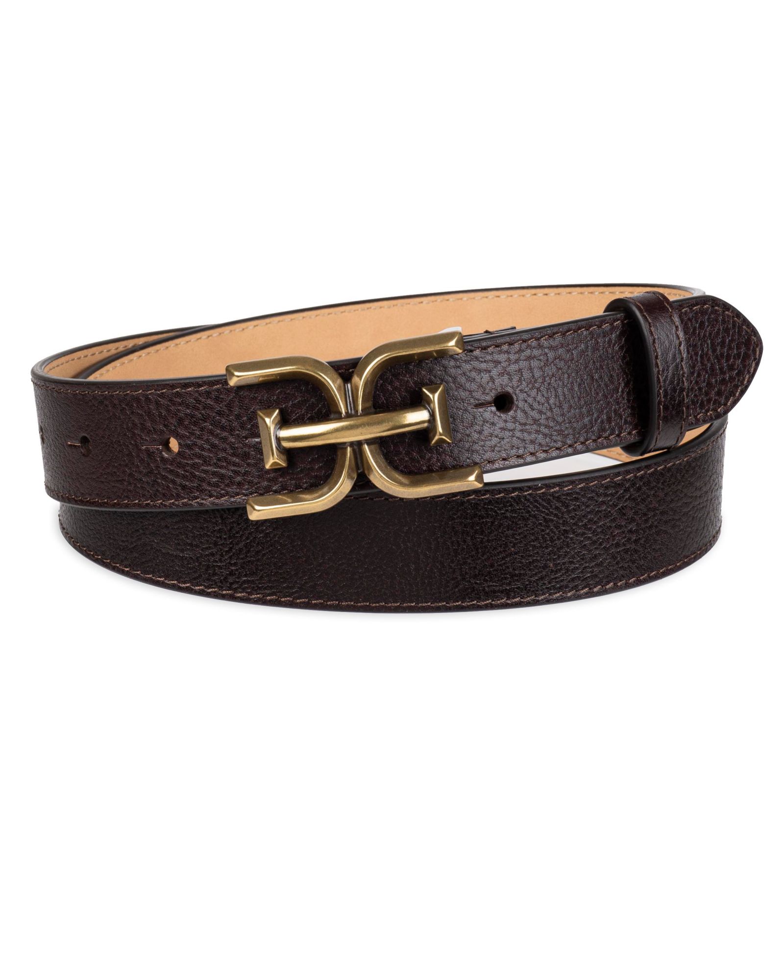 Женский ремень Sam Edelman Slim Double-E Plaque Buckle