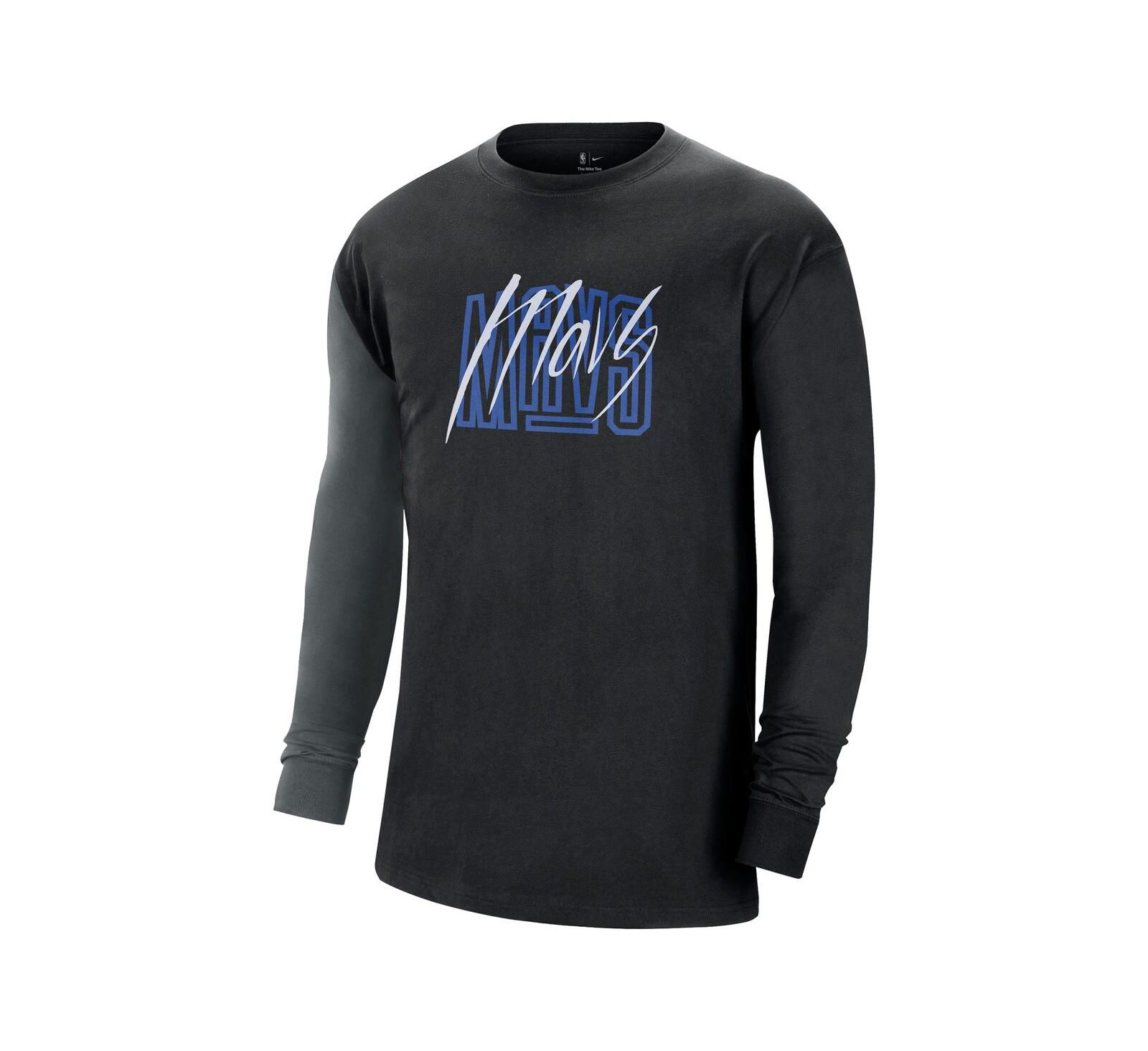 Men's Nike Black Dallas Mavericks Courtside Versus Flight MAX90 Long Sleeve T-shirt