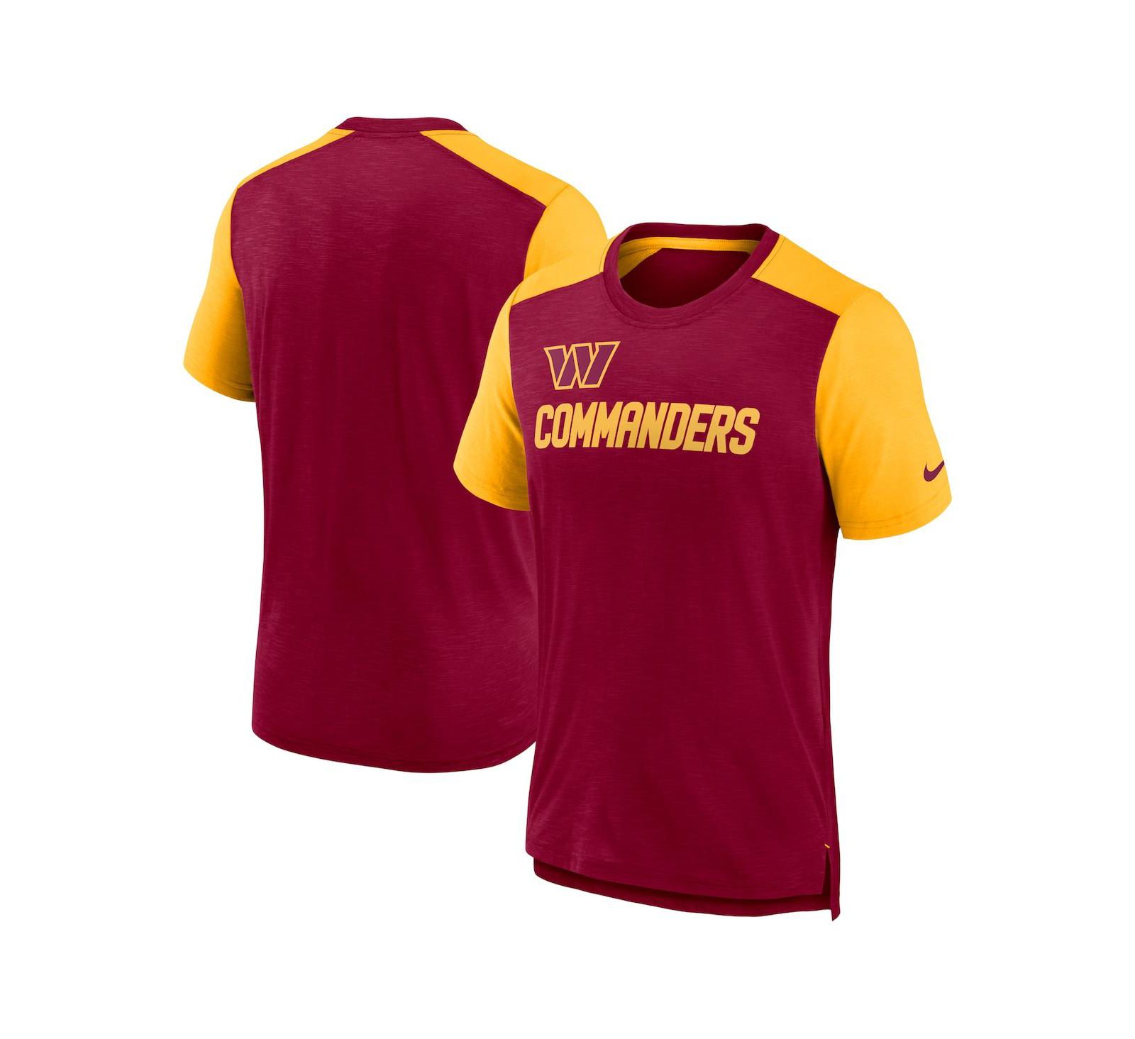 Мужская футболка Nike Washington Commanders, Heathered Burgundy и Heathered Gold