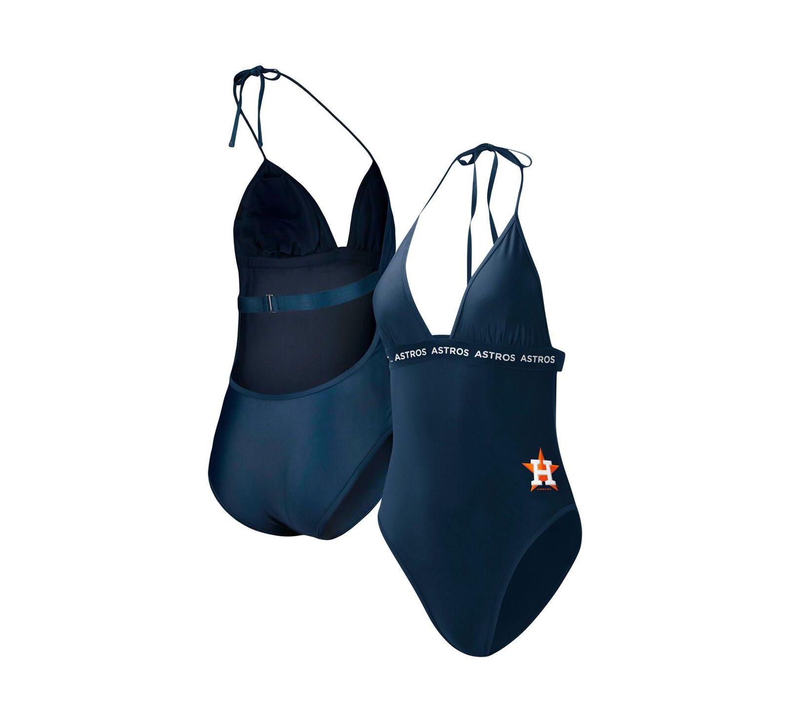 Women's G-III 4Her by Carl Banks Navy Houston Astros Full Count One-Piece Swimsuit