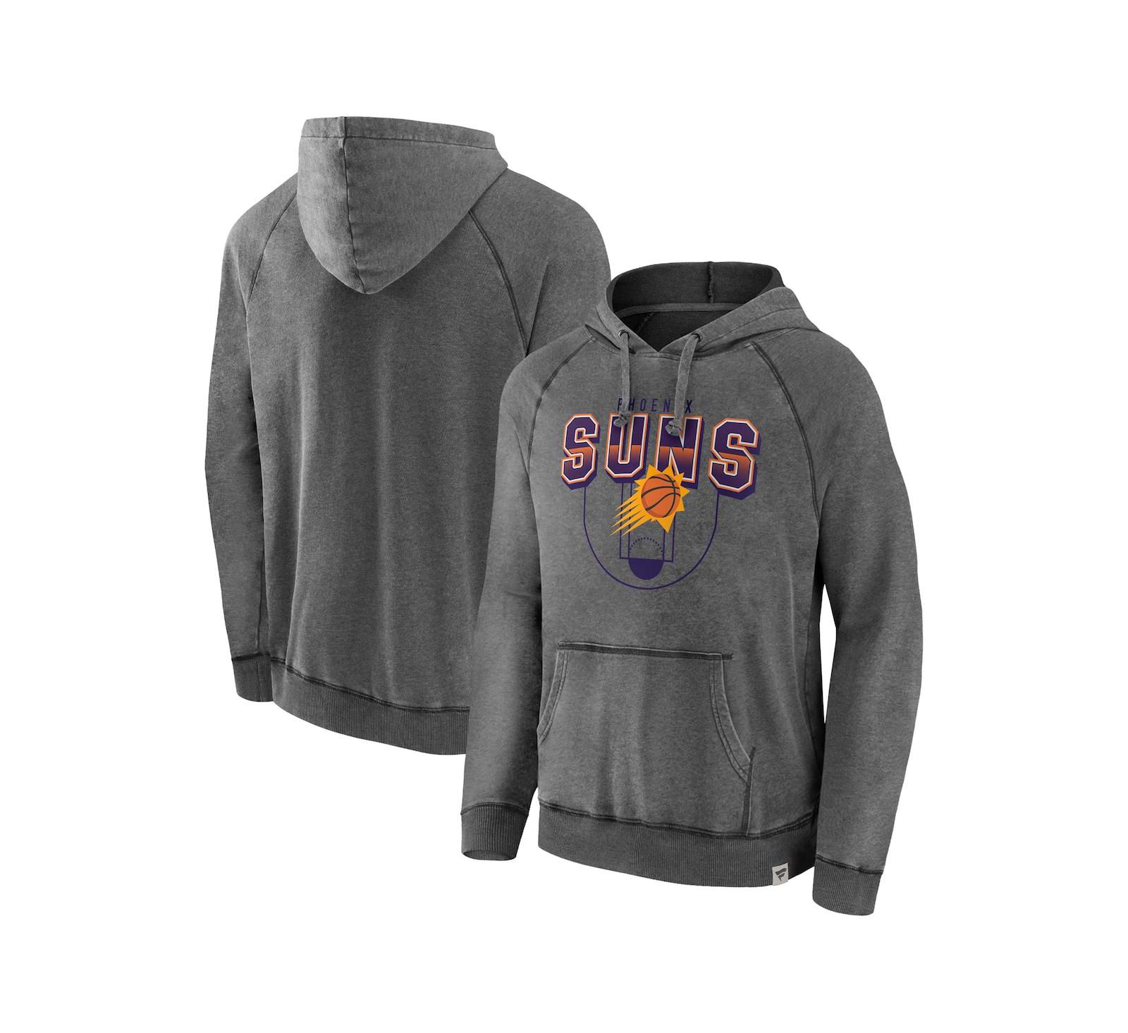 Мужской худи Fanatics Gray Phoenix Suns Acquisition True Classics Vintage-Like Snow Wash Pullover